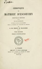 Cover of: Chronique de Mathieu d'Escouchy.
