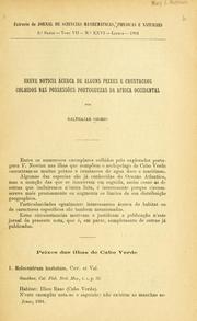 Cover of: Breve noticia ácerca de alguns peixes e crustaceos colhidos nas possessões portuguezas da Africa occidental