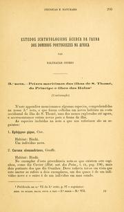 Cover of: Estudos ichthyologicos ácerca da fauna dos dominios portuguezes na Africa