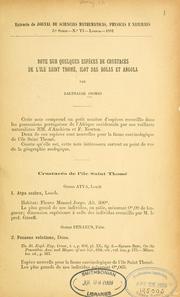 Cover of: Note sur quelques espèces de crustacés de l'Ile Saint Thomé, ilot das Rolas et Angola