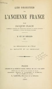 Cover of: Les Origines de l'ancienne France.