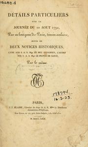 Cover of: Détails particuliers sur la journée du 10 Aout 1792