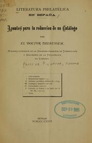 Cover of: Literatura philatélica en España.: Apuntes para la redaccion de un catálogo