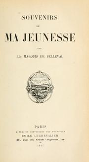 Cover of: Souvenirs de ma jeunesse.