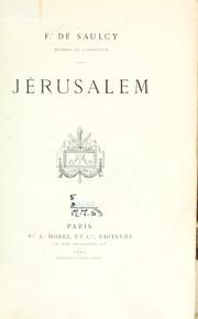 Cover of: Jérusalem.