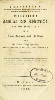Cover of: Latreille's Natürliche Familien des Thierreichs by P. A. Latreille
