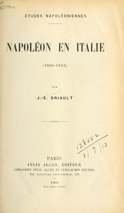 Cover of: Napoléon en Italie (1800-1812) by Edouard Driault