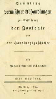 Cover of: Sammlung vermischter Abhandlungen zur Aufklärung der Zoologie und der Handlungsgeschichte