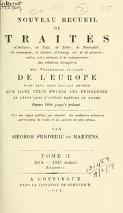 Cover of: [Recueil de traités]: Nouveau recueil de tra traités ... depuis 1808.