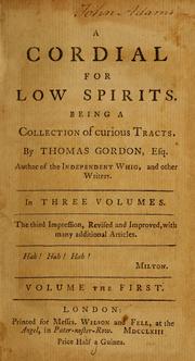 Cover of: A cordial for low spirits: being a collection of curious tracts