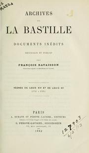 Cover of: Archives de La Bastille: documents inédits