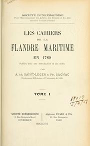 Cover of: Les cahiers de la Flandre maritime en 1789: avec une introduction et des notes.
