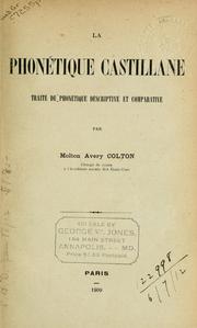 Cover of: La phonetique Castillane: traité de phonetique, descriptive et comparative.