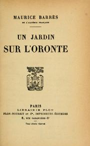 Cover of: Un jardin sur l'Oronte.