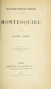 Cover of: Montesquieu.