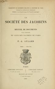 Cover of: La société des Jacobins: recueil de documents.