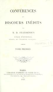 Cover of: Conférences et discours inédits