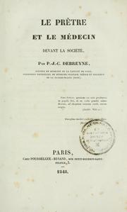 Cover of: Le prêtre et le medecin devant la société
