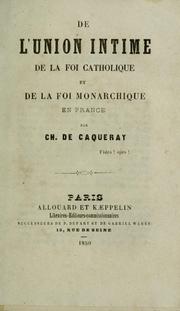 De l'union intime de la foi catholique et de la foi monarchique en France