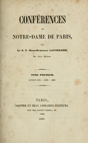 Cover of: Conférences de Notre-Dame de Paris by Henri-Dominique Lacordaire