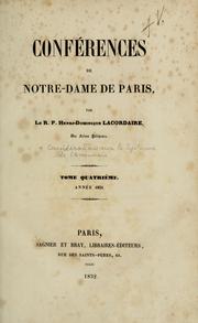 Cover of: Conférences de Notre-Dame de Paris by Henri-Dominique Lacordaire
