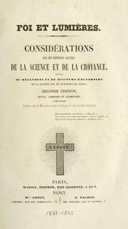 Considérations sur les rapports actuels de la science et de la croyance by Société catholique nancéienne pour l'alliance de la foi et des lumières (Nancy, France)