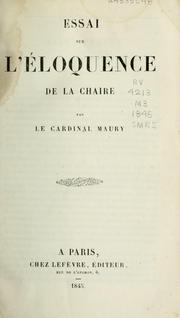 Cover of: Essai sur l'éloquence de la chaire by Jean Siffrein Maury