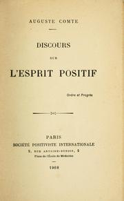 Cover of: Discours sur l'esprit positif