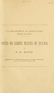Cover of: Notes on useful plants of Mexico. | Joseph Nelson Rose