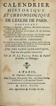 Cover of: Calendrier historique et chronologique de l'eglise de Paris by Antoine Martial Le Fèvre