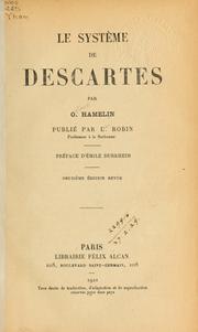 Cover of: Le système de Descartes