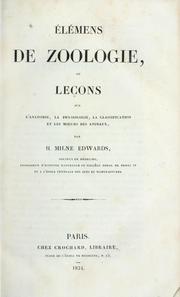 Cover of: Élémens de zoologie by Henri Milne-Edwards