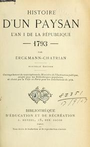 Cover of: Histoire d'un paysan. by Emile Erckmann