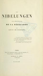 Cover of: Des Nibelungen, saga mérovingienne de la Néerlande