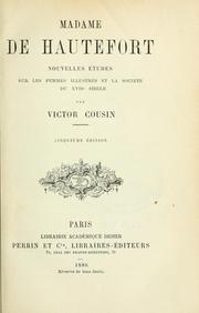 Cover of: Madame de Hautefort by Cousin, Victor