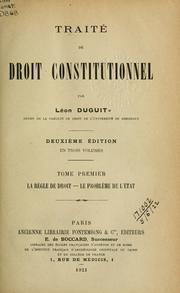 Cover of: Traité de droit constitutionnel.
