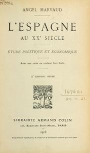 Cover of: L' Espagne au XXe siècle: étude politique et économique.