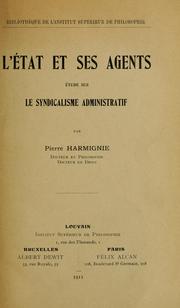 L'état et ses agents by Pierre Harmignie