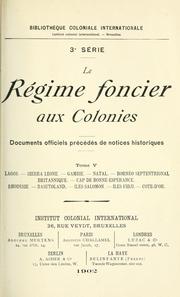 Le régime foncier aux colonies by International Institute of Differing Civilizations