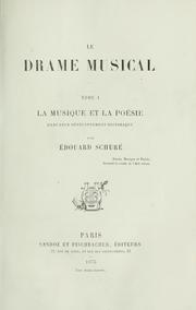 Cover of: Le drame musical. by Edouard Schuré