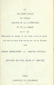 Cover of: Le seizième siècle en France by Arsène Darmesteter
