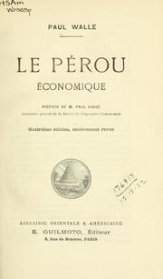 Cover of: Le Pérou économique