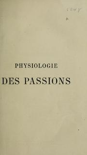Cover of: Physiologie des passions.