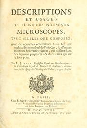 Cover of: Descriptions et usages de plusieurs nouveaux microscopes by Louis Joblot