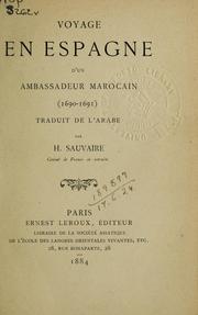 Voyage en Espagne d'un Ambassadeur Marocain (1690-1691) by H. Sauvaire