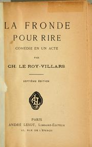 Cover of: La fronde pour rire: comédie en un acte.