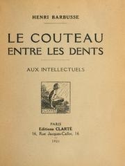 Cover of: Le couteau entre les dents: aux intellectuels