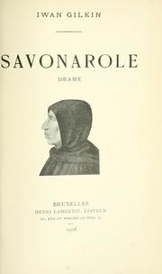 Cover of Savonarole by Iwan Gilkin