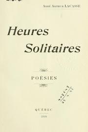 Cover of: Heures solitaires: poésies.