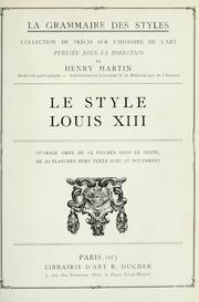 Cover of: La grammaire des styles: collection de précis sur l'histoire de l'art publiée sous la direction de Henry Martin.